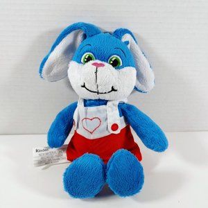 Ferrero Rocher Kinder Blue Bunny Rabbit w/Heart Nose Plush Embroidered Eyes 10"